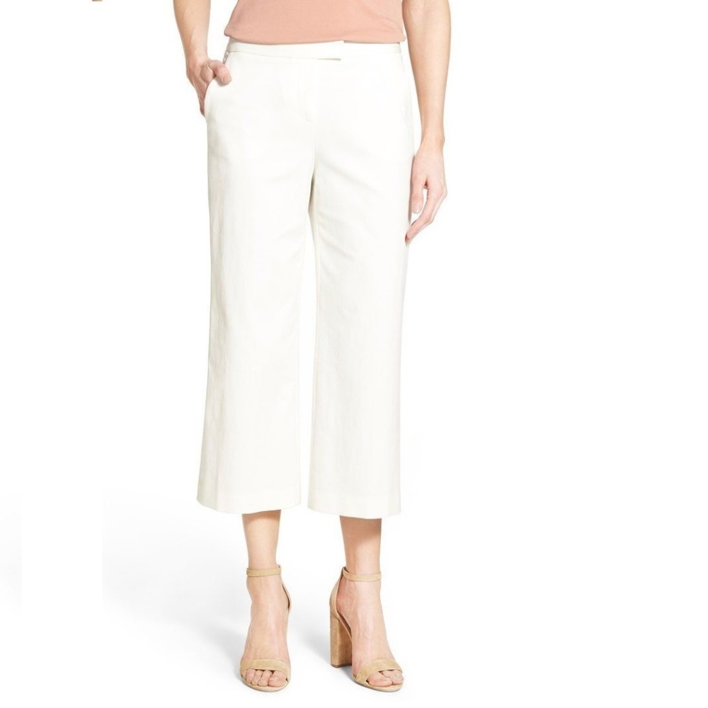 Crop Wide Leg Stretch Cotton Pants